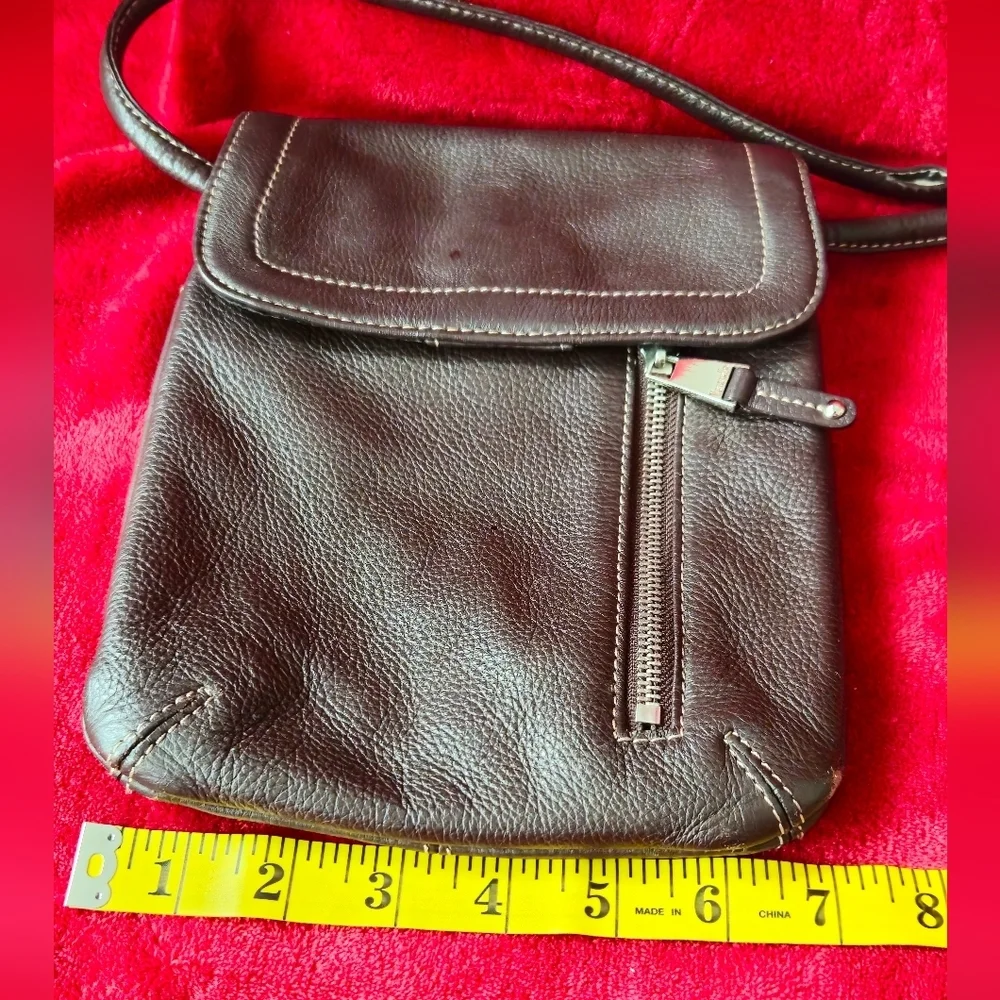 Tignanello Dark Brown Leather Crossbody Bag